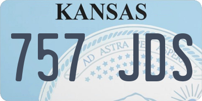 KS license plate 757JDS