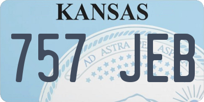 KS license plate 757JEB