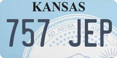 KS license plate 757JEP