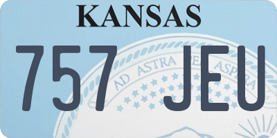 KS license plate 757JEU