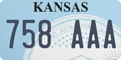 KS license plate 758AAA