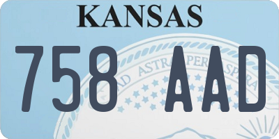 KS license plate 758AAD