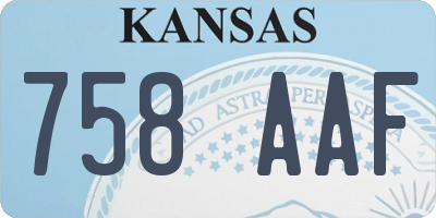 KS license plate 758AAF