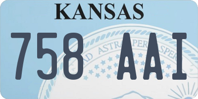 KS license plate 758AAI