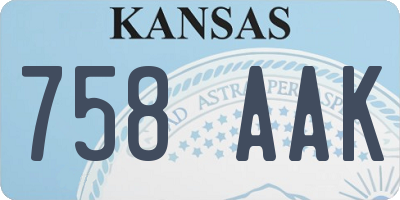 KS license plate 758AAK