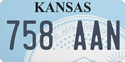 KS license plate 758AAN