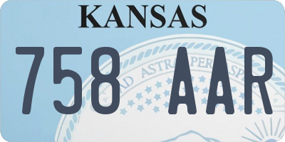 KS license plate 758AAR
