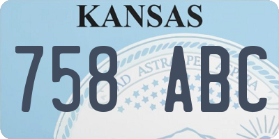 KS license plate 758ABC