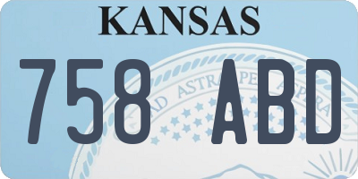 KS license plate 758ABD