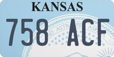 KS license plate 758ACF