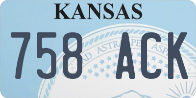 KS license plate 758ACK