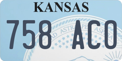 KS license plate 758ACO