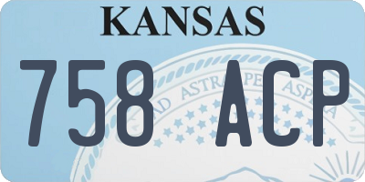 KS license plate 758ACP