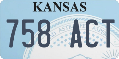KS license plate 758ACT
