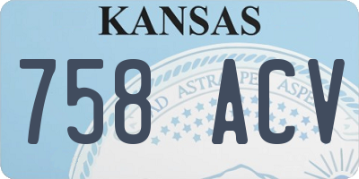 KS license plate 758ACV