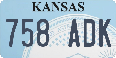 KS license plate 758ADK