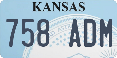 KS license plate 758ADM