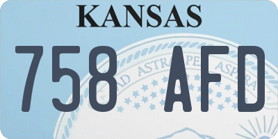 KS license plate 758AFD