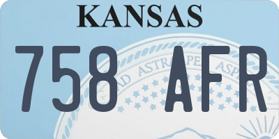 KS license plate 758AFR