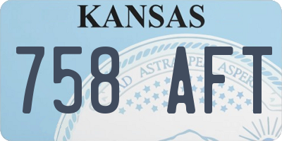 KS license plate 758AFT