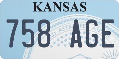 KS license plate 758AGE