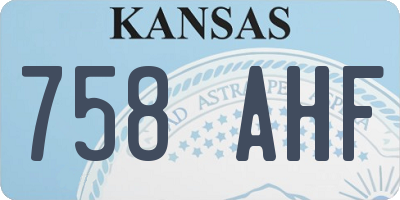 KS license plate 758AHF