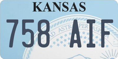 KS license plate 758AIF