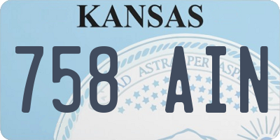 KS license plate 758AIN