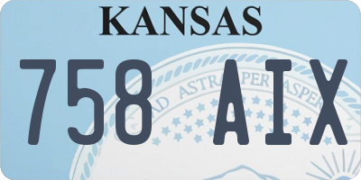 KS license plate 758AIX