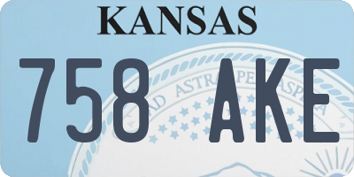 KS license plate 758AKE