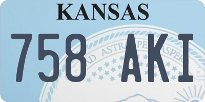 KS license plate 758AKI