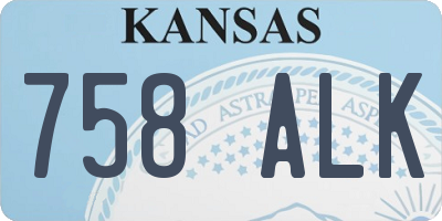 KS license plate 758ALK