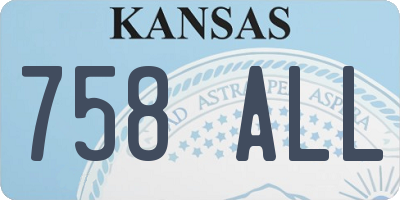 KS license plate 758ALL