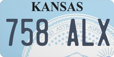 KS license plate 758ALX