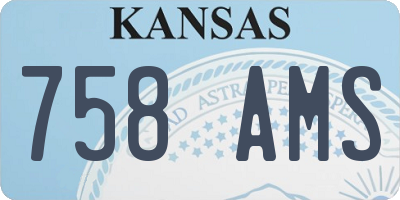 KS license plate 758AMS