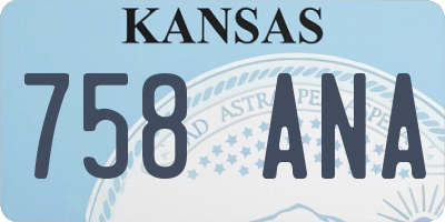 KS license plate 758ANA