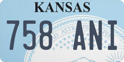 KS license plate 758ANI