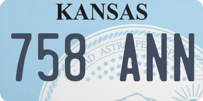 KS license plate 758ANN