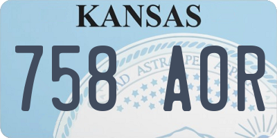 KS license plate 758AOR