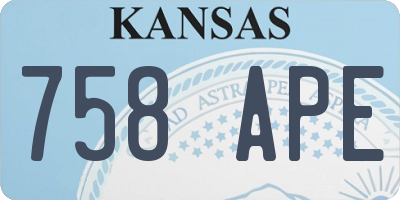 KS license plate 758APE