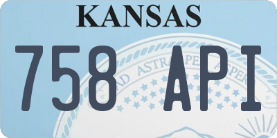 KS license plate 758API