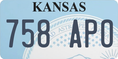 KS license plate 758APO