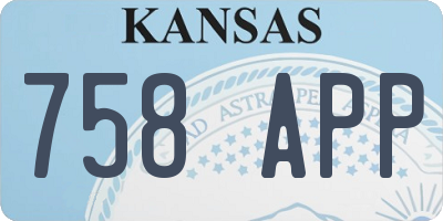 KS license plate 758APP
