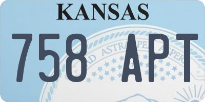 KS license plate 758APT