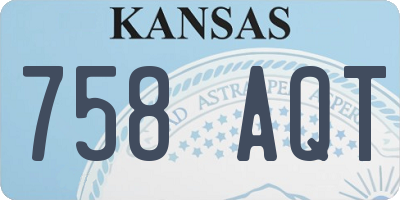 KS license plate 758AQT