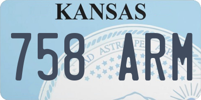 KS license plate 758ARM