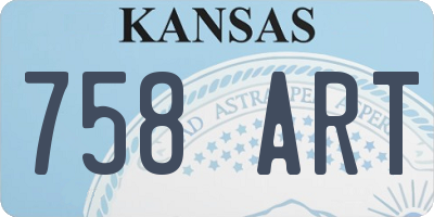 KS license plate 758ART