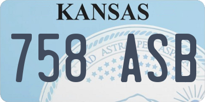 KS license plate 758ASB