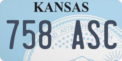 KS license plate 758ASC