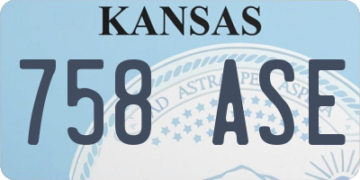 KS license plate 758ASE